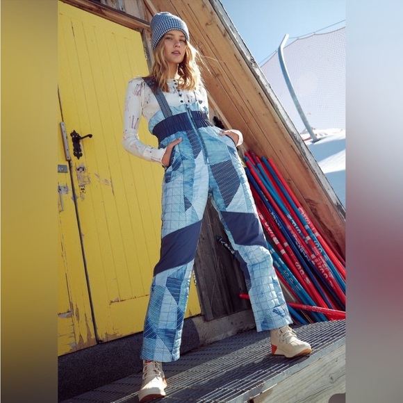 FP Movement by Free People Jackets & Blazers - NWOT Free People Movement Printed All Prepped Bib Overalls